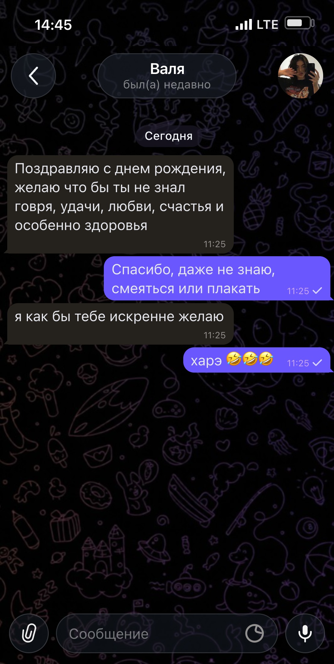 Фейк Telegram — поздравление с днём рождения